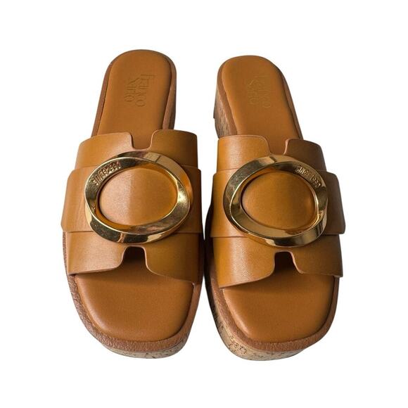 Franco Sarto NEW Women's Hoda Platform Slide Sandals Vegan Camel Size 9 Capsule - Picture 3 of 7